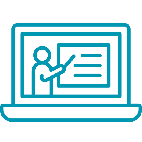 Training Graphic Graphic of laptop depicting virtual class on screen